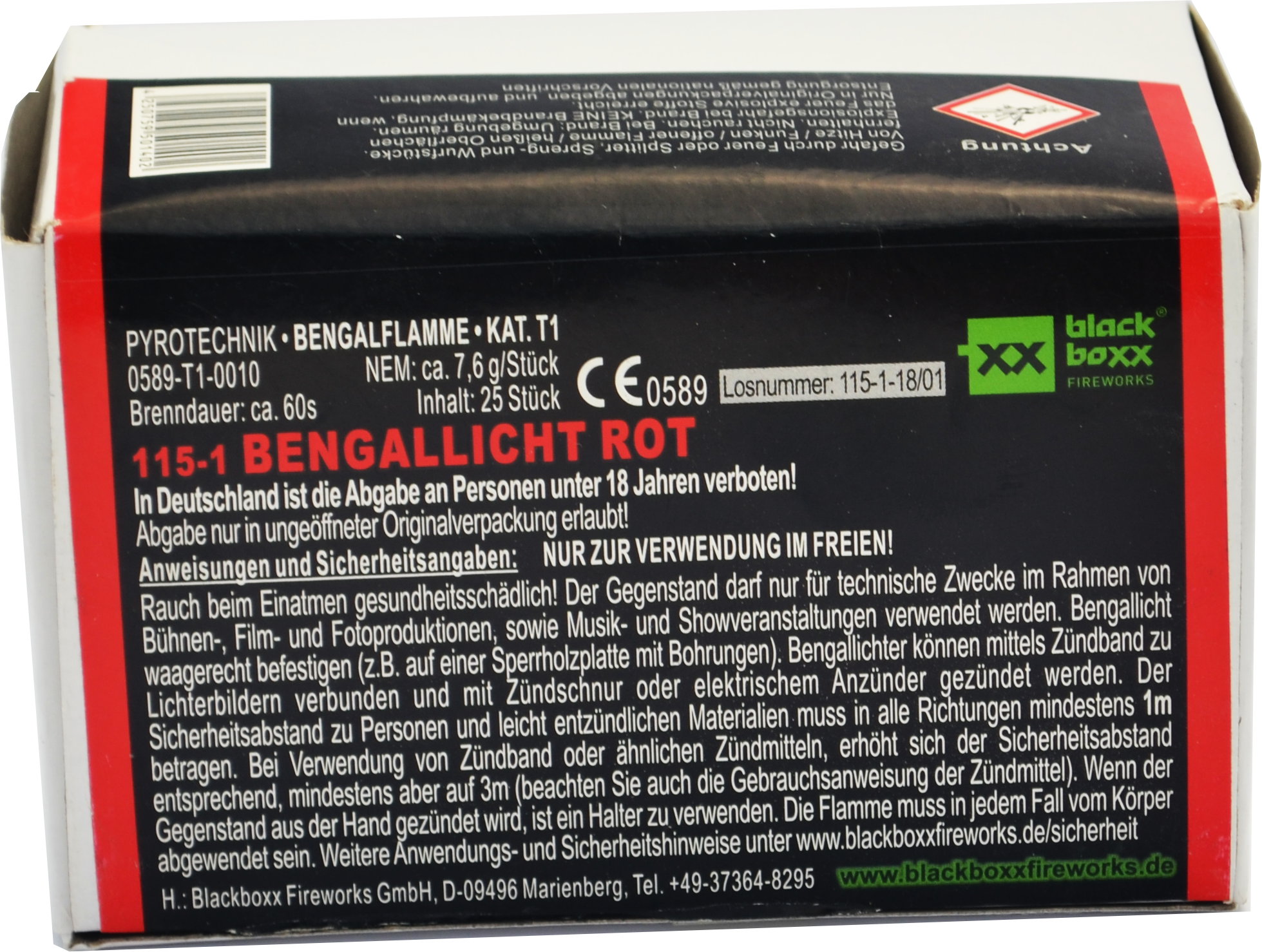 Blackboxx | Bengallicht | Rot