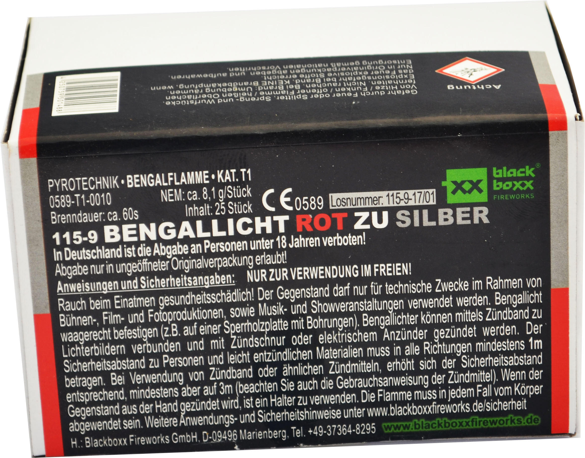 Blackboxx | Bengallicht | Rot zu Silber